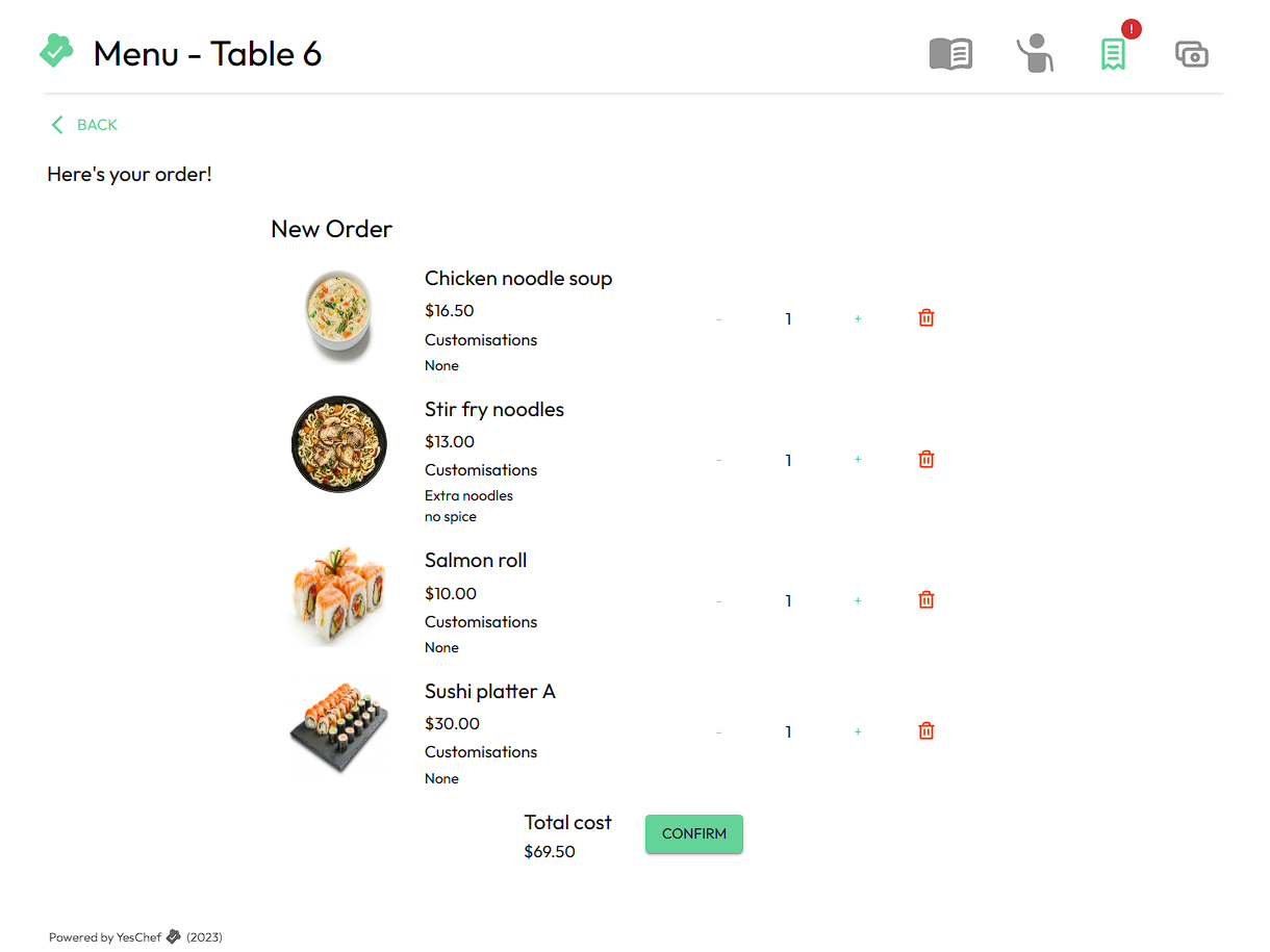 Menu Screenshot