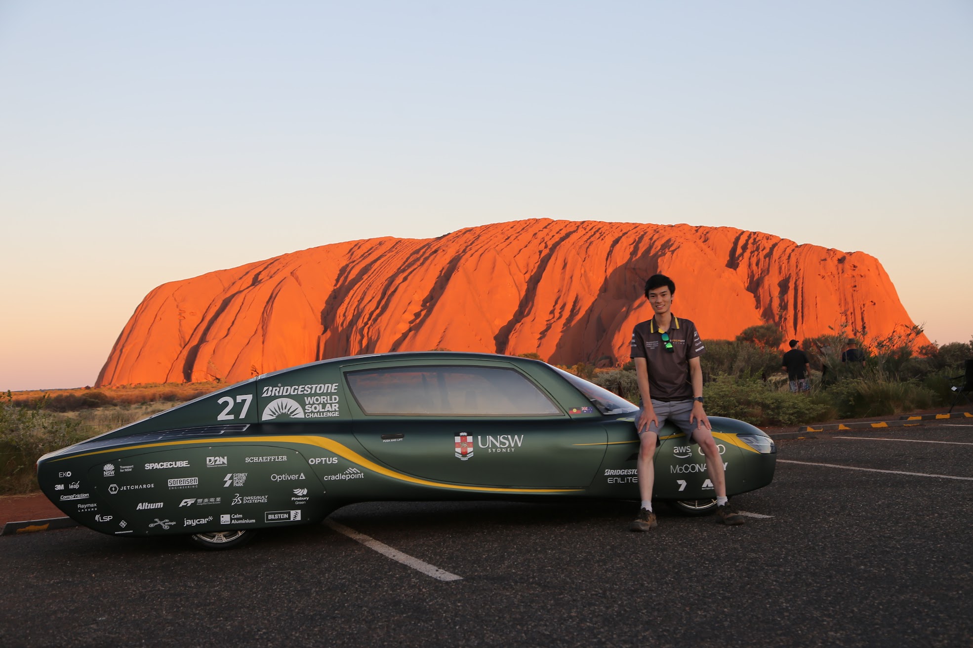 Sunswift 7 at Uluru during the World Solar Challenge
